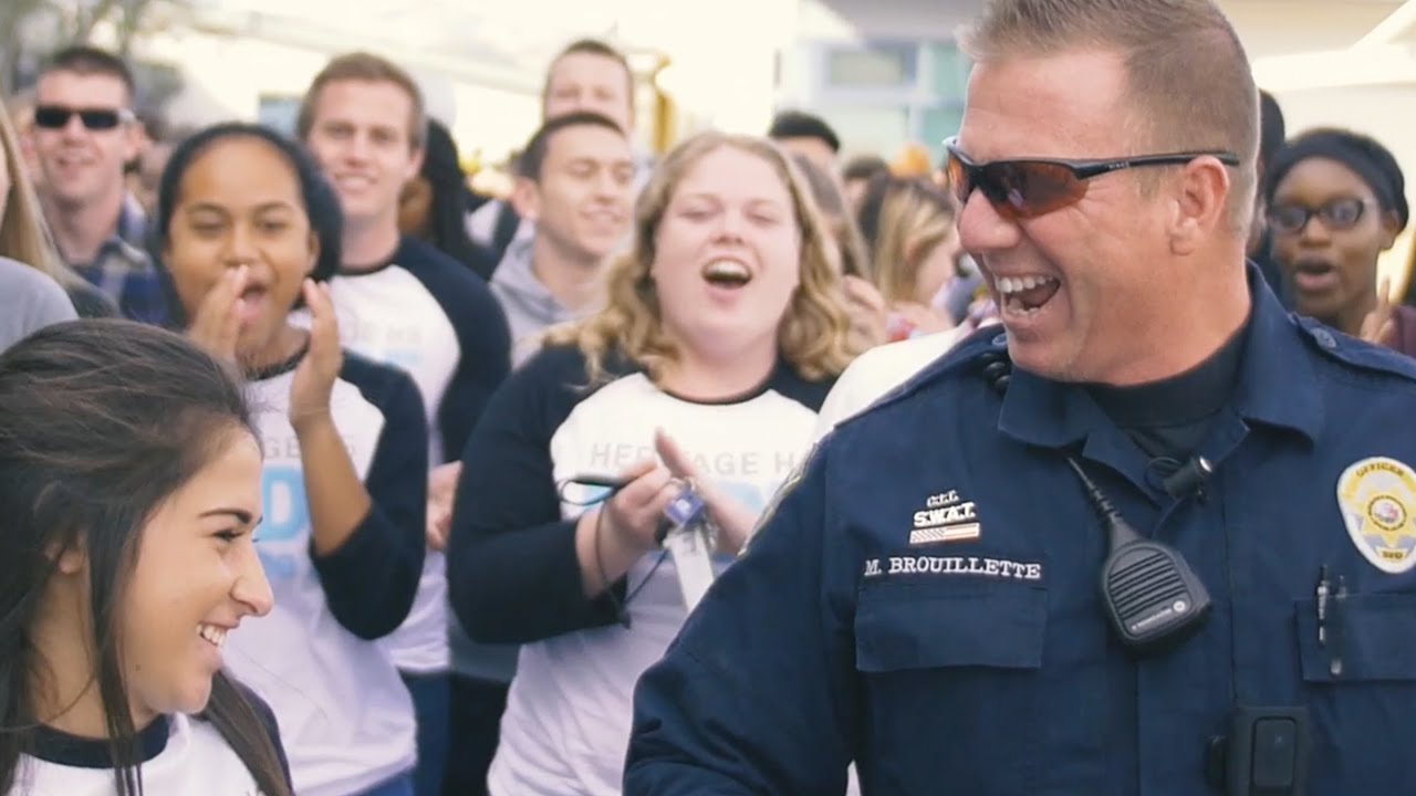 Watch: Massive Mob Overwhelm School’s Favorite Police Officer
