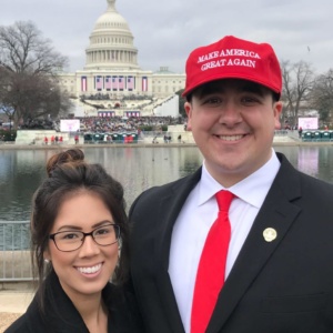 Trooper Bradley and his wife during President Trump's Inauguration.