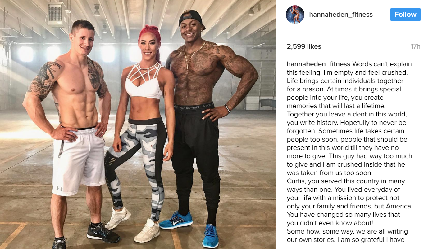 Deputy Bartlett (left) was a sponsored athlete and featured in a popular program at Bodybuilding.com. Athlete Hannah Eden left this message about him.