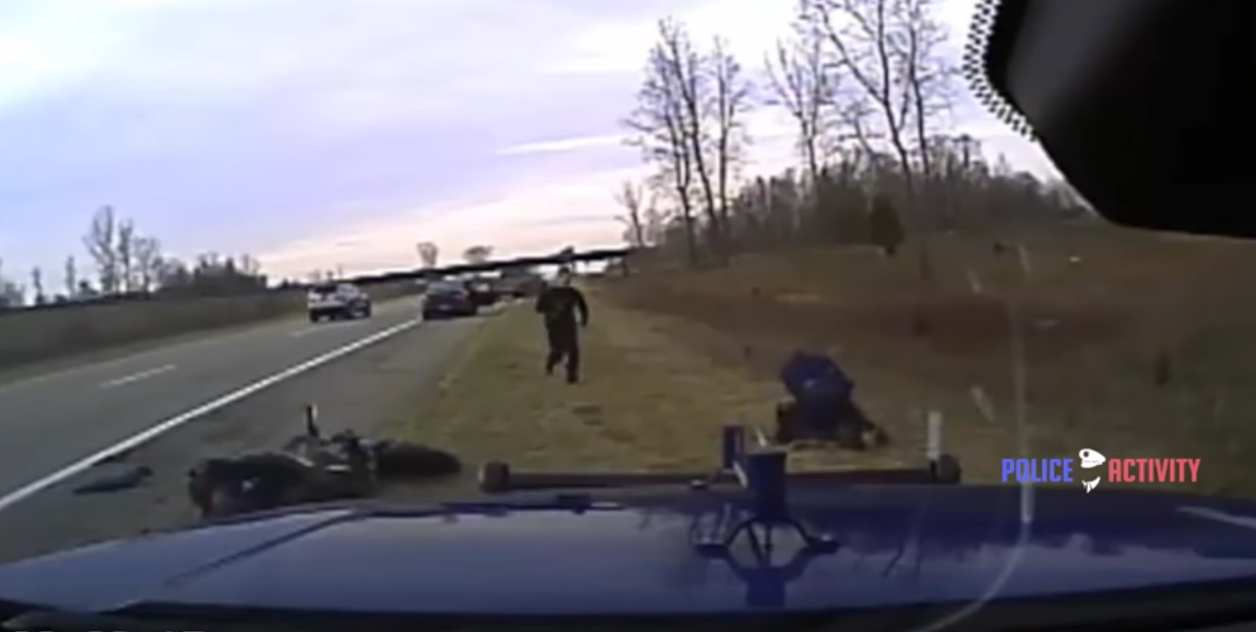 Watch Michigan Trooper Attacked By Two Men After Pursuit