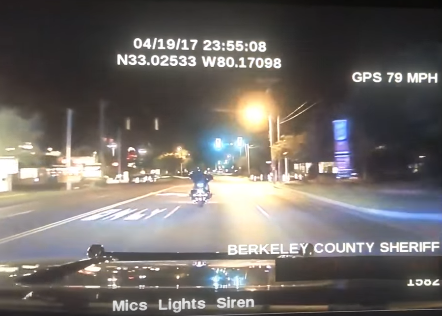 Watch Deputy Strike Motorcycle In High Speed Pursuit