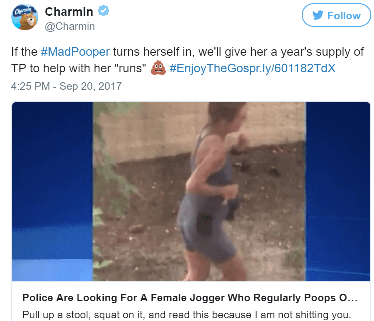 Charmin Offers Reward For ‘Mad Pooper’