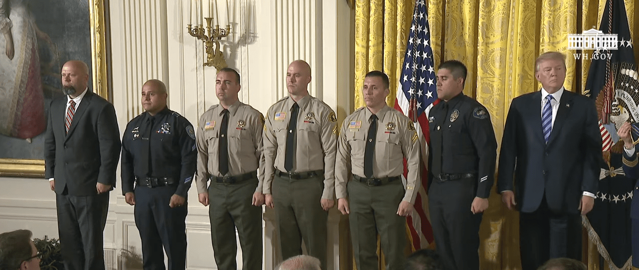 President Trump Issues Medal Of Valor To 12 First Responders