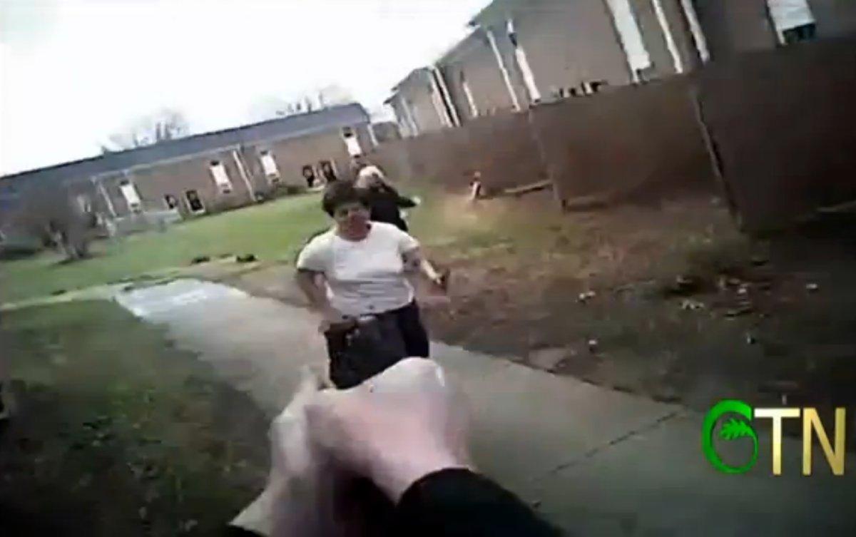 Video Nc Woman Holding A Meat Cleaver Shot By Police Law Officer