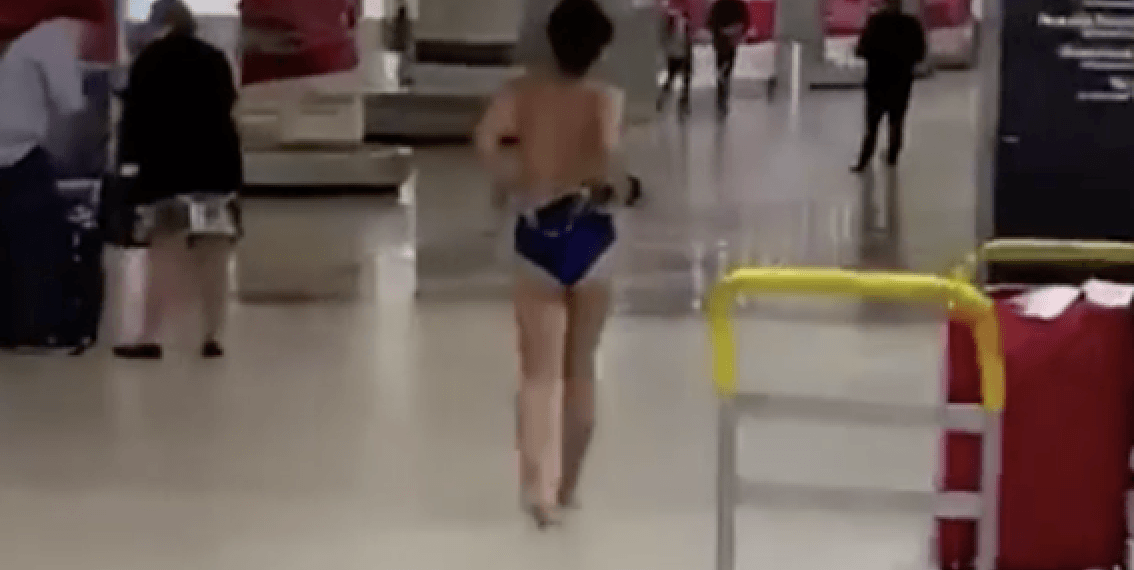 Delusional Woman Strips Naked At Miami Airport, Jumps On.